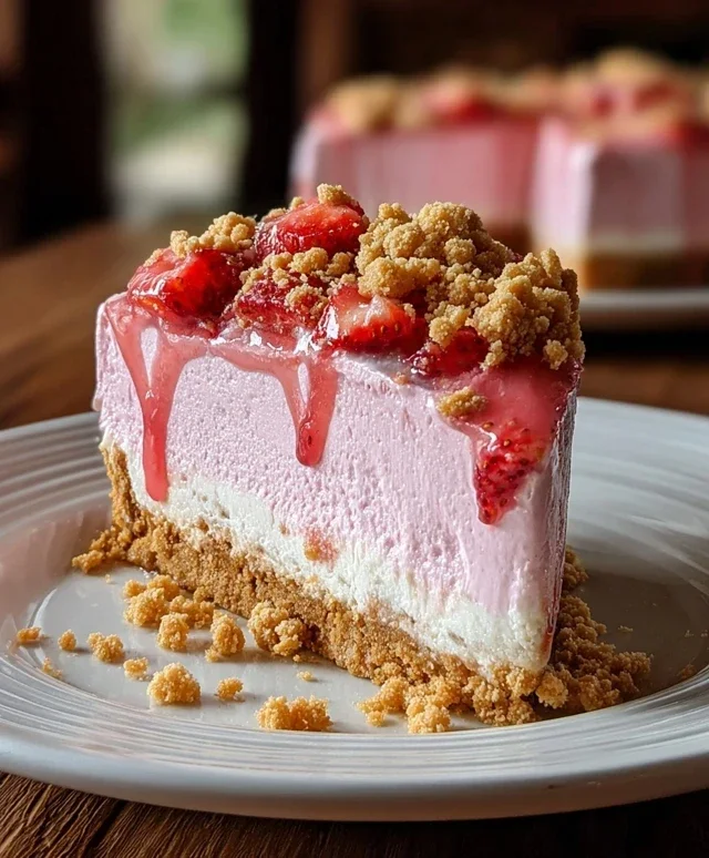 Strawberry Crunch Pink Cheesecake