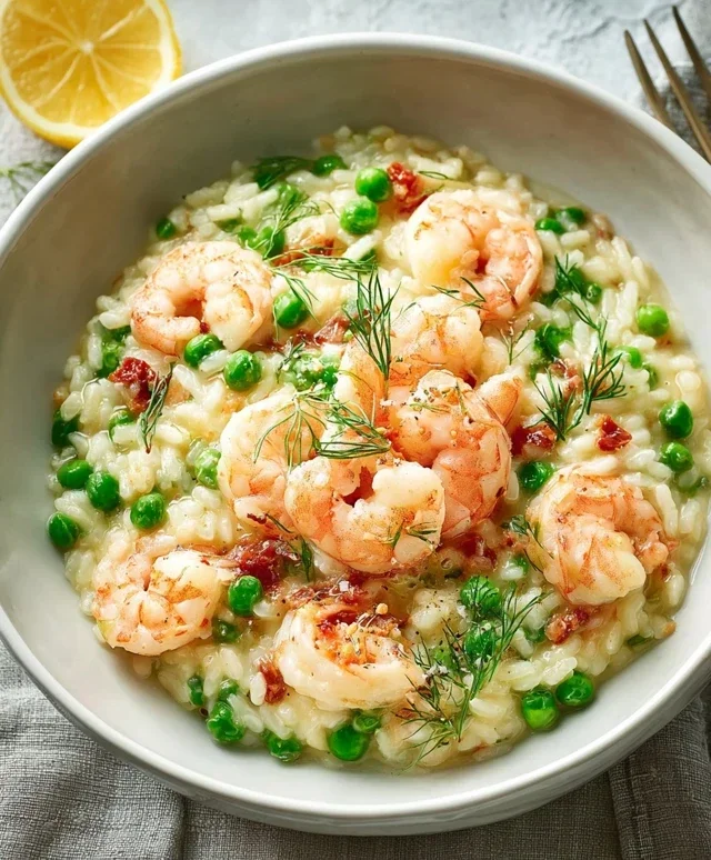 Shrimp Risotto with Peas