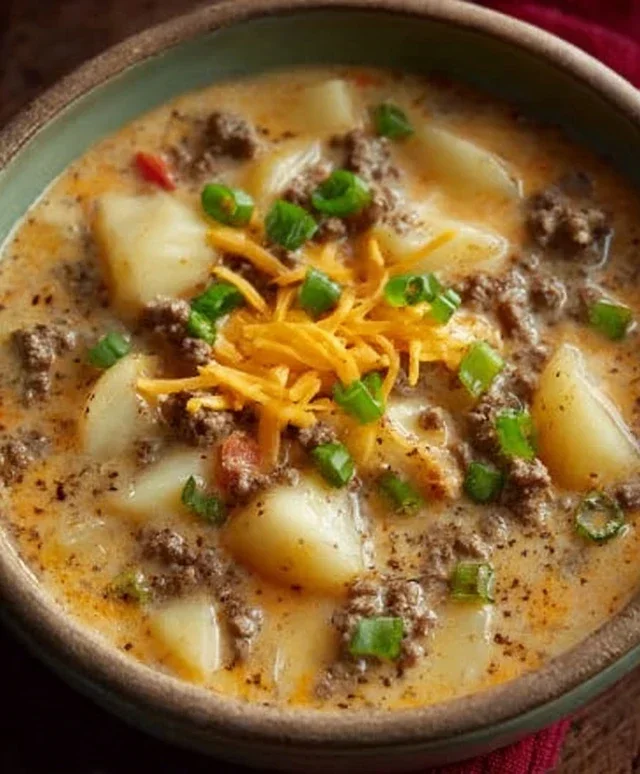 Cheesy Beef Beef Hamburger Potato Soup
