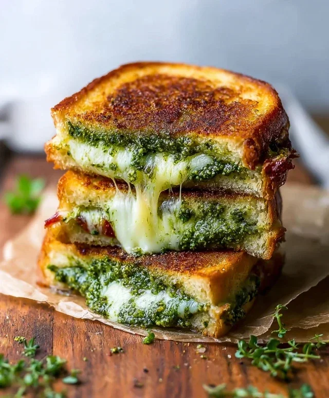 Sourdough Pesto Grilled Cheese