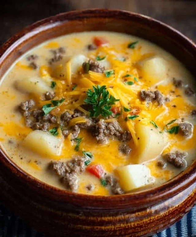 Cheesy Beef Beef Hamburger Potato Soup