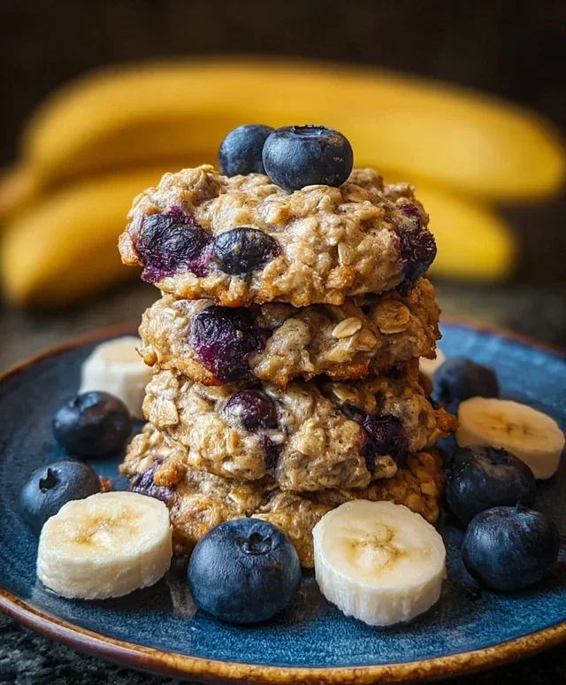 Banana Blueberry Breakfast Cookies