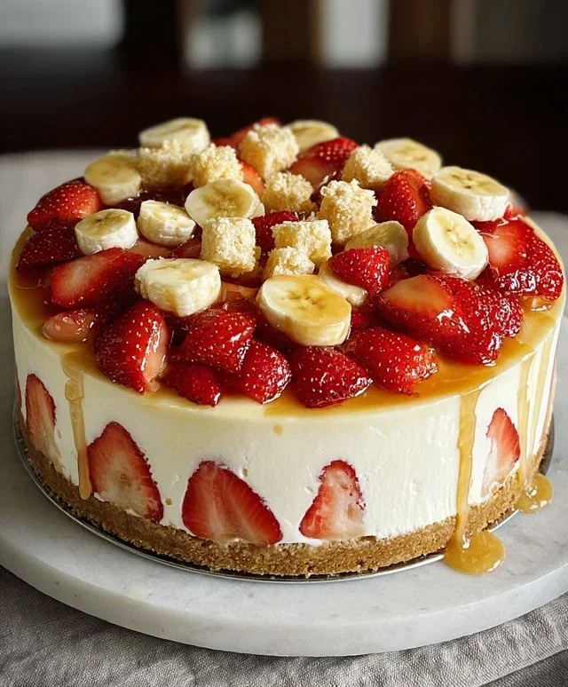 Strawberry Banana Pudding Cheesecake
