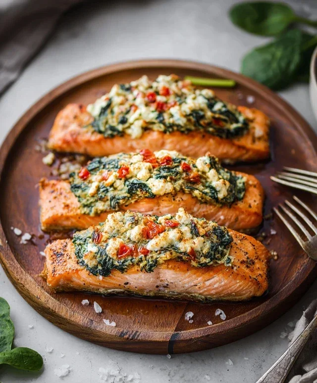 Stuffed Salmon With Spinach & Feta (30 minutes!)