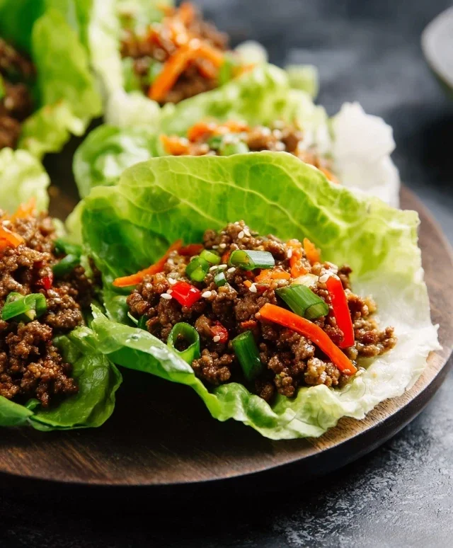 Asian Style Ground Beef Lettuce Wraps
