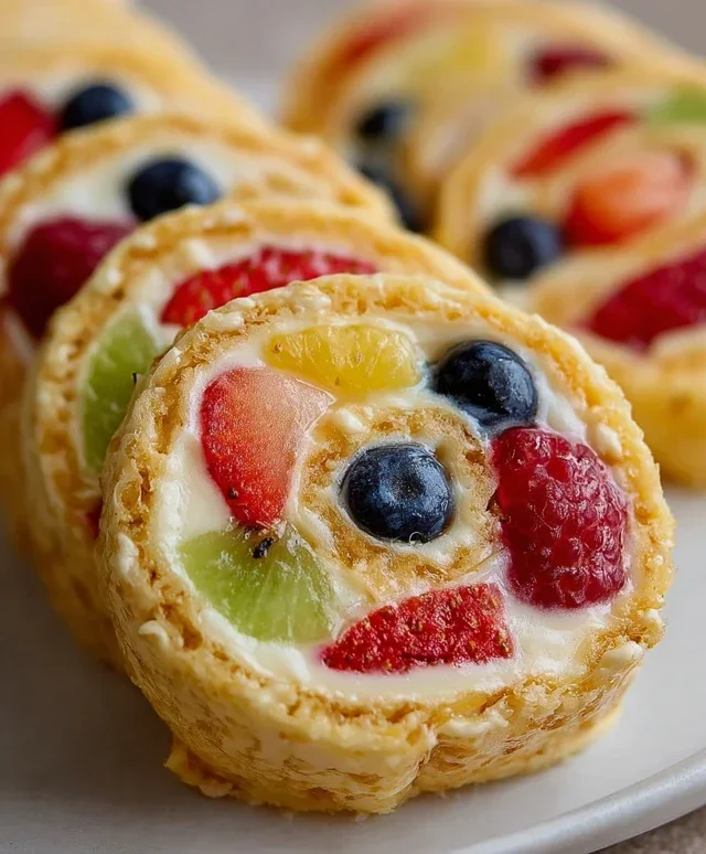 Cheesecake Fruit Salad Roll Ups