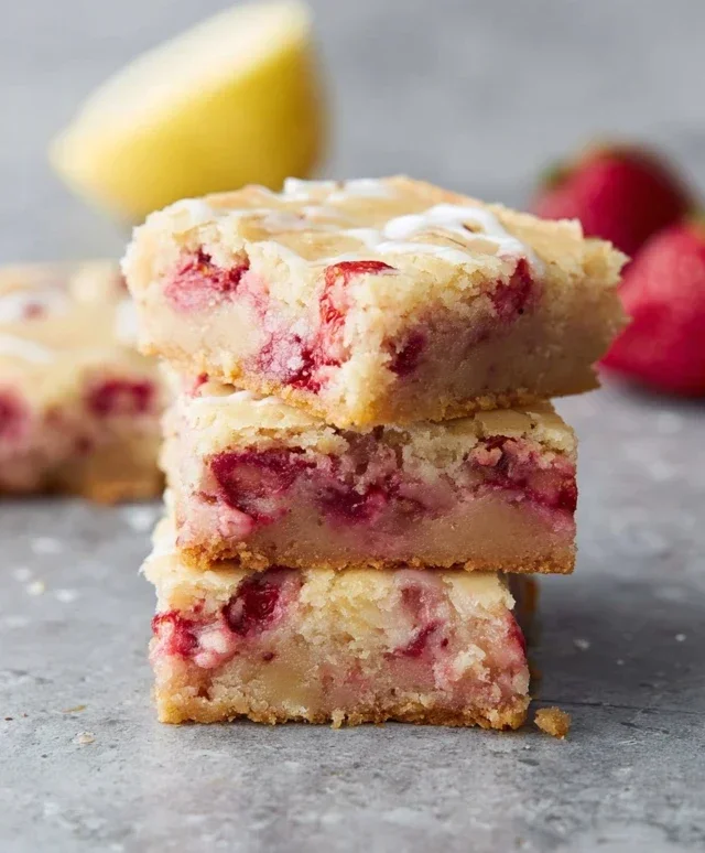 Strawberry Lemon Blondies