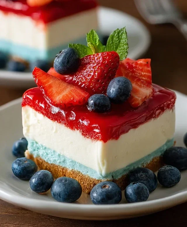 No Bake Patriotic Cheesecake