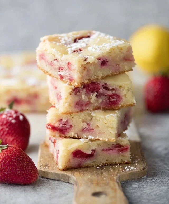 Strawberry Lemon Blondies