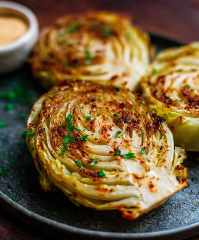 Oven Roasted Garlic Cabbage Steaks