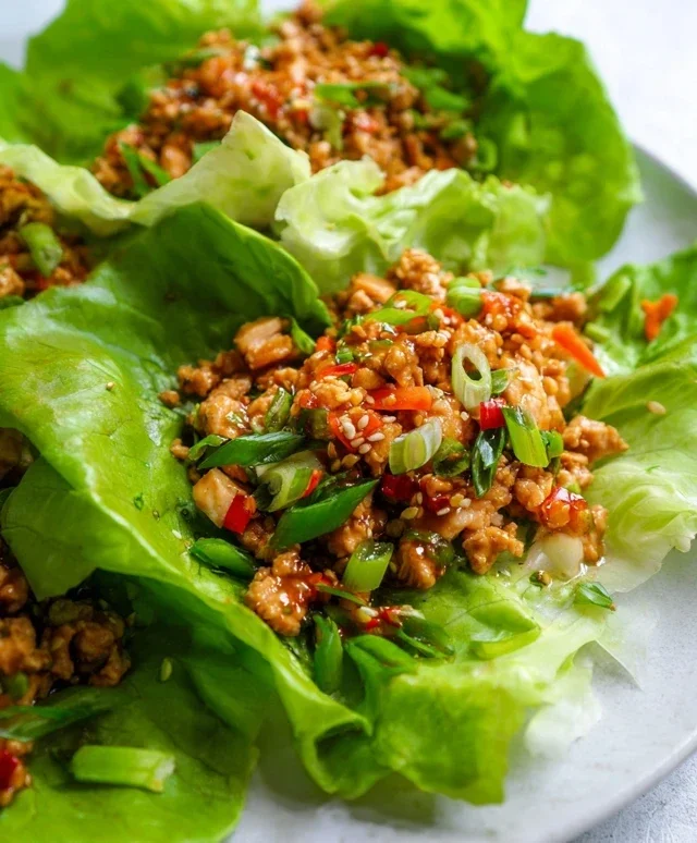 Asian chicken lettuce wraps recipe (Whole30, Pnon-non-non-alcoholic alternativeic non-alcoholic aleo, Low Carb)