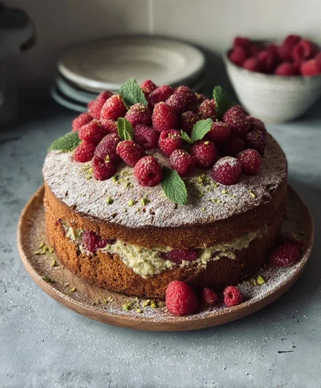 Pistachio Raspberry Cake