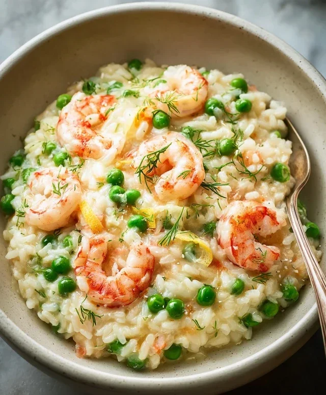 Shrimp Risotto with Peas