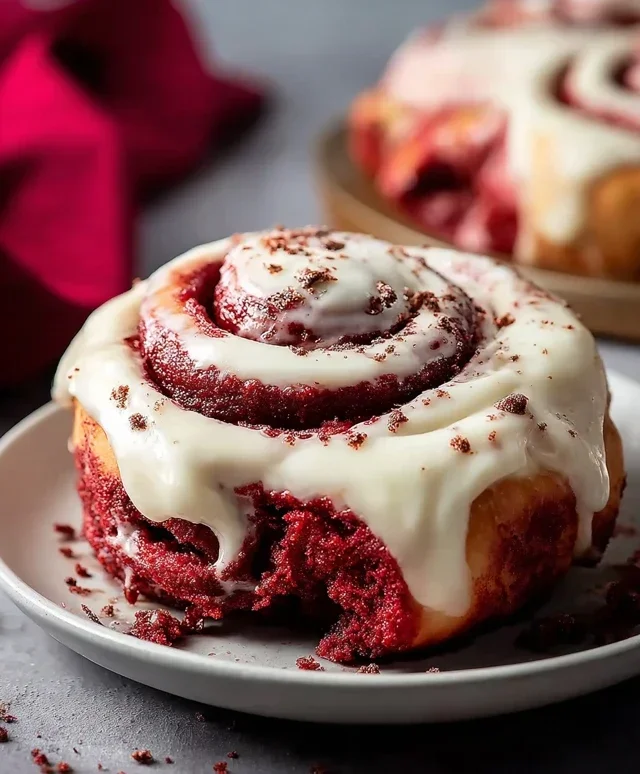 Red Velvet Cinnamon Rolls with Cream Cheese Icing