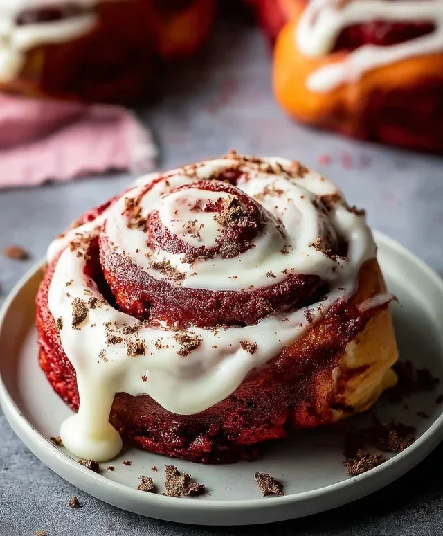 Red Velvet Cinnamon Rolls with Cream Cheese Icing
