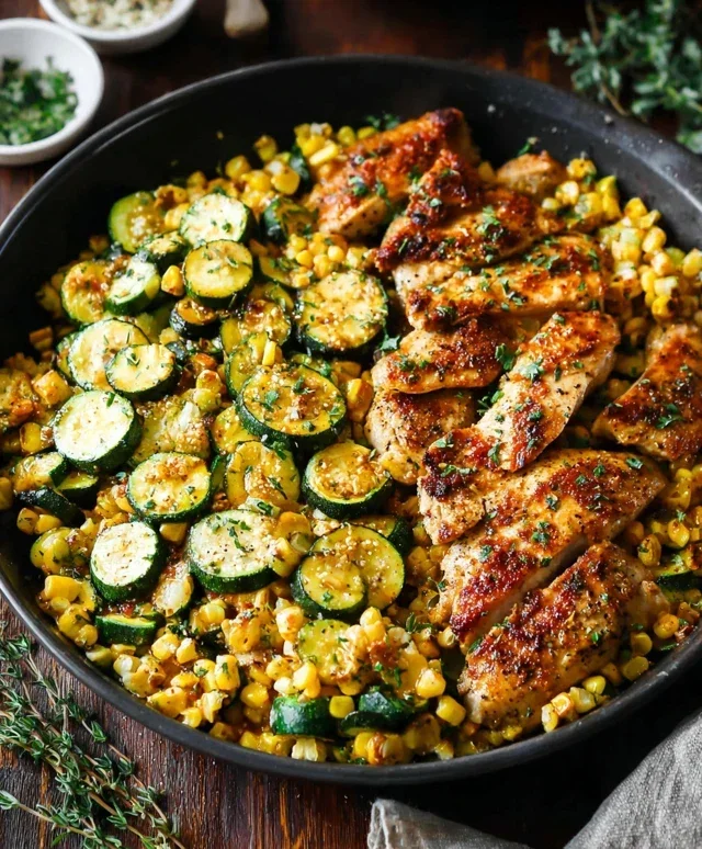 Garlic Butter Chicken with Zucchini and Corn - One-Pan, 30-Minute Meal