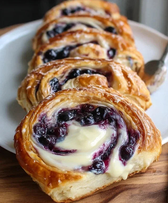 Swirled Blueberry Cream Cheese Danish