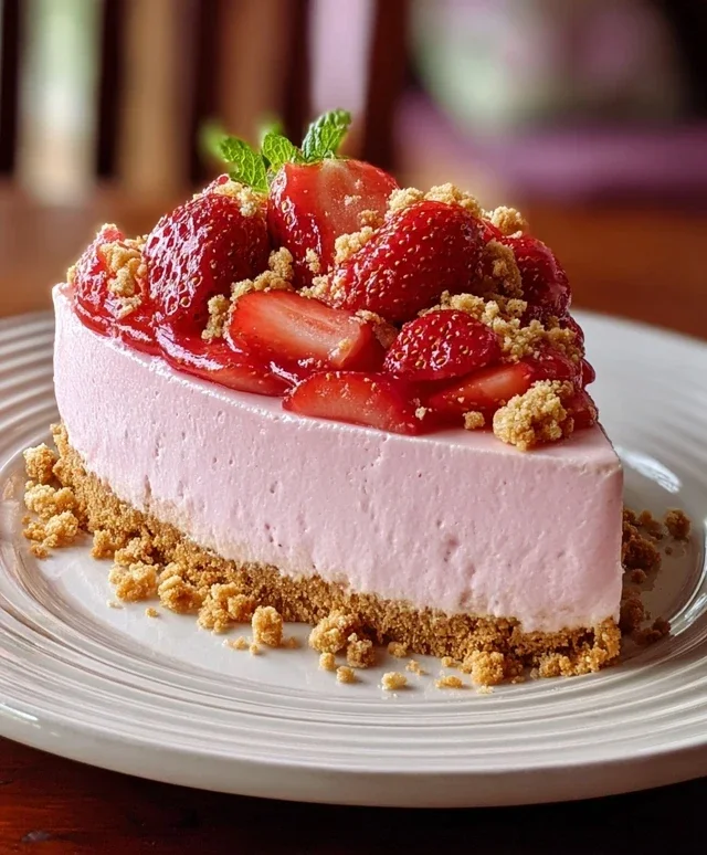Strawberry Crunch Pink Cheesecake