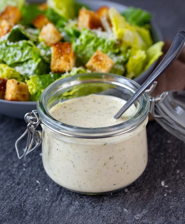 Homemade Creamy Caesar Salad Dressing