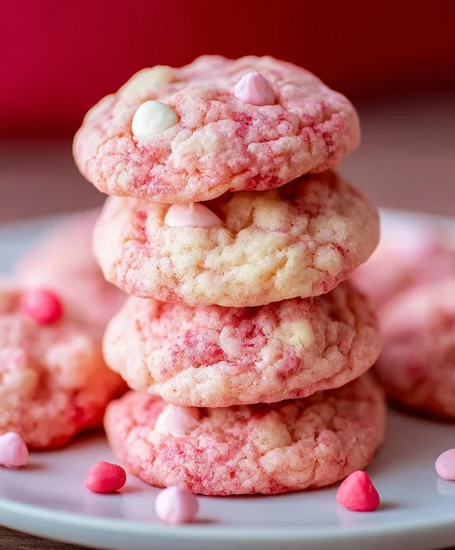 Strawberry Cake Mix Cookies