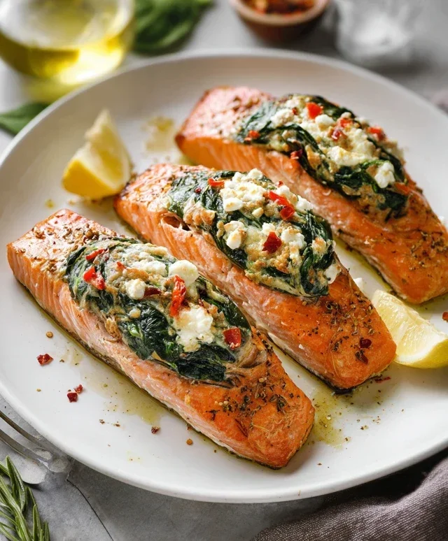Stuffed Salmon With Spinach & Feta (30 minutes!)