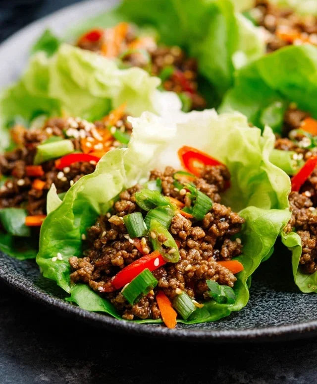 Asian Style Ground Beef Lettuce Wraps
