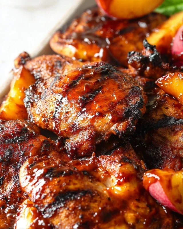 Grilled Bourbon Extract Extract Peach BBQ Chicken