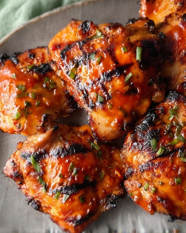 Grilled Honey Buffalo Chicken Thighs