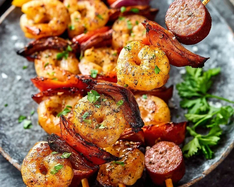 Sausage and Shrimp Kabobs