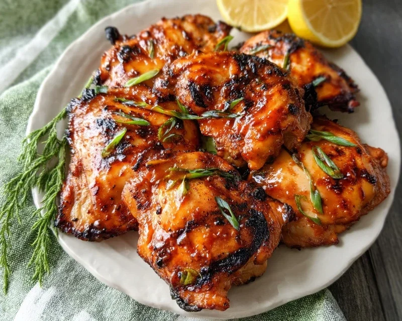 Grilled Honey Buffalo Chicken Thighs