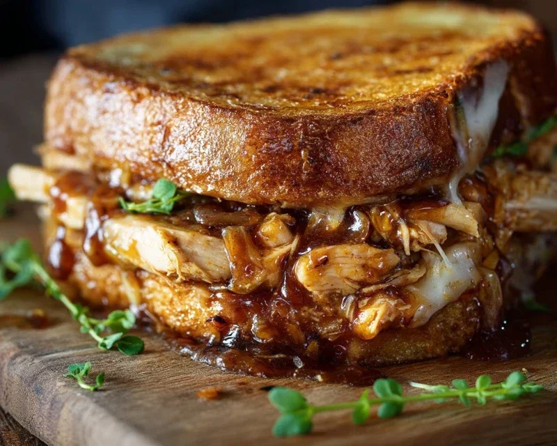 BBQ Chicken Grilled Cheese Sandwich