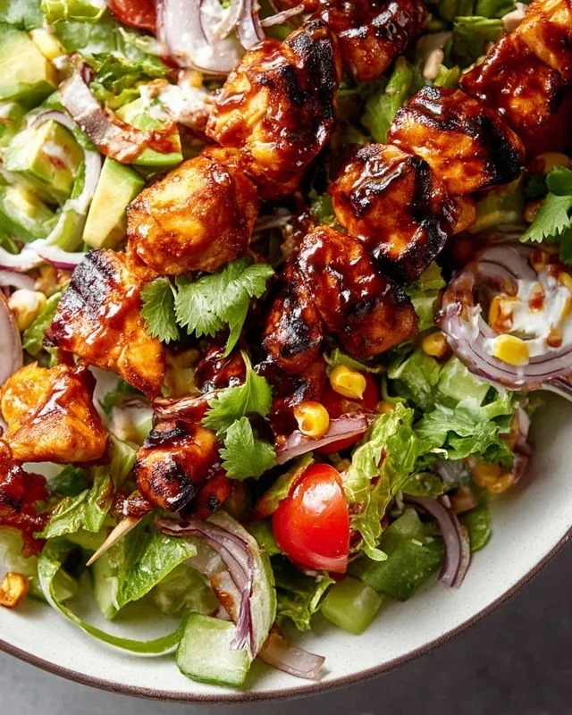 BBQ Chicken Skewer Salad