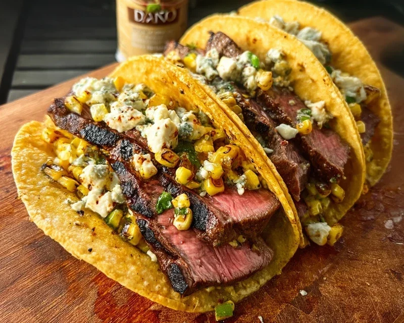 Grilled Elote Steak Tacos