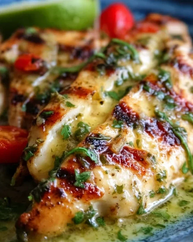 Grilled Salsa Verde Pepper Jack Chicken
