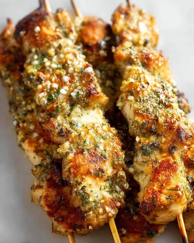 Ranch Garlic Parmesan Chicken Skewers