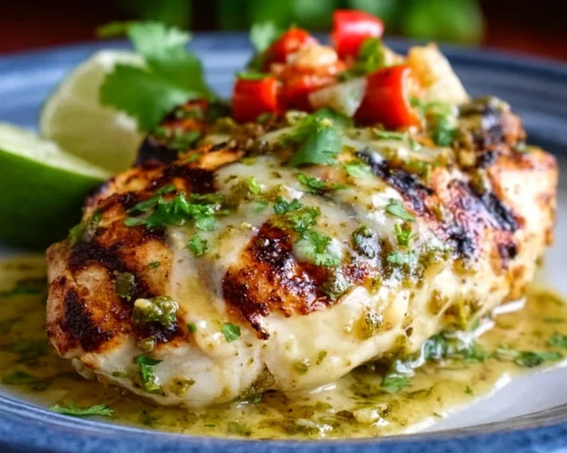 Grilled Salsa Verde Chicken with Pepper Jack