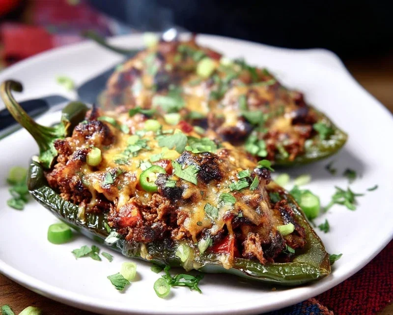 Brisket Stuffed Poblano Peppers