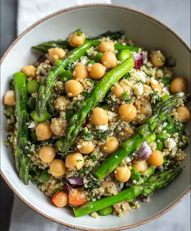 Asparagus Chickpea Quinoa Salad