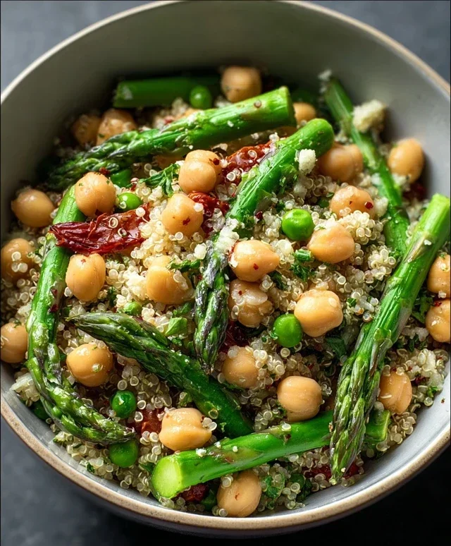 Asparagus Chickpea Quinoa Salad