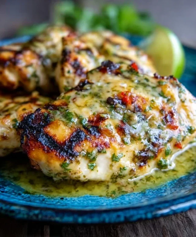 Grilled Salsa Verde Pepper Jack Chicken