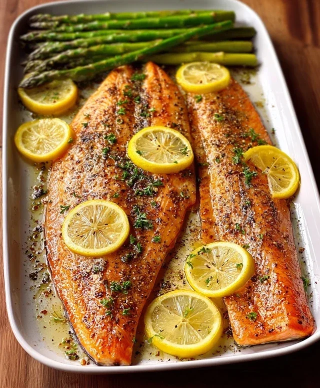 Baked Rainbow Trout with Lemon, Pepper, and Garlic