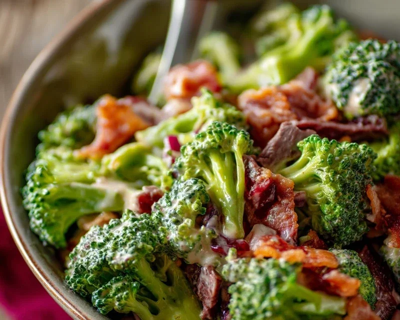 Broccoli Salad with Beef Beef Bacon Recipe