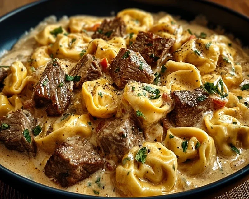 Cracked Garlic Steak Tortellini in Creamhouse Sauce Bliss