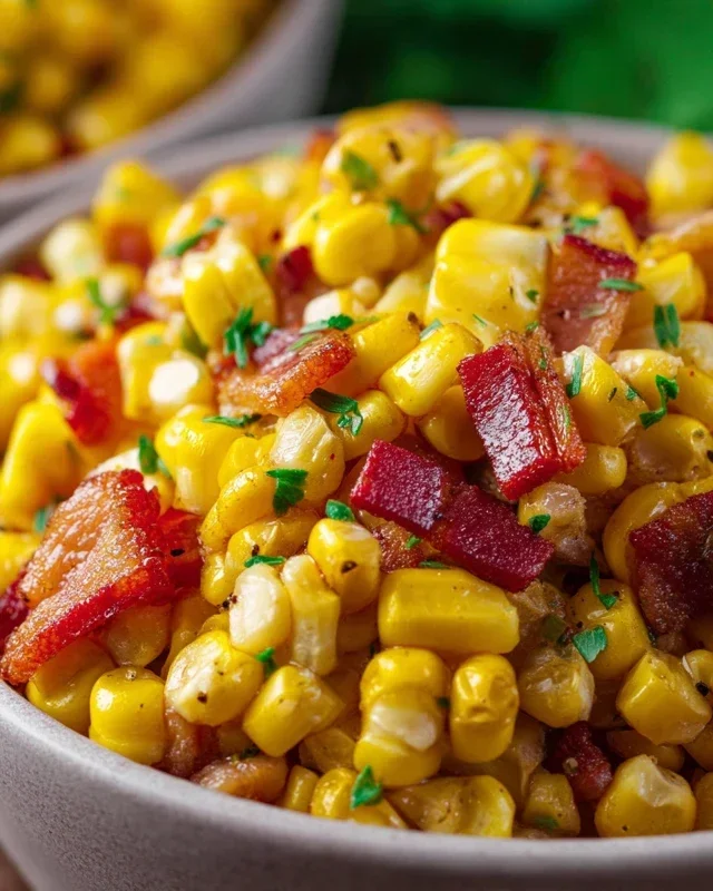 Fresh Corn and Beef Beef Bacon Side Dish