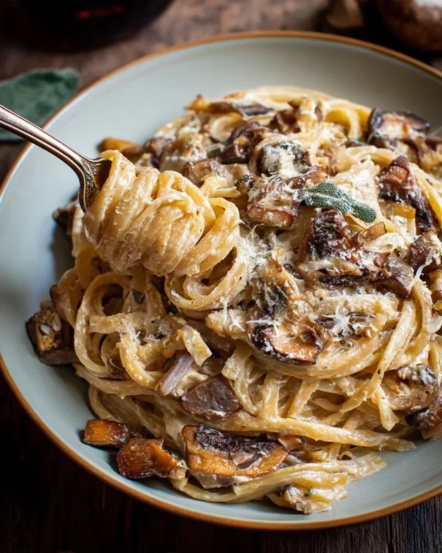 Caramelized Leek and Mushroom Gruyere Pasta