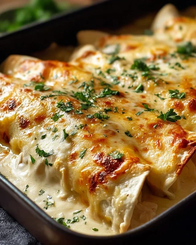 Creamy White Chicken Enchiladas