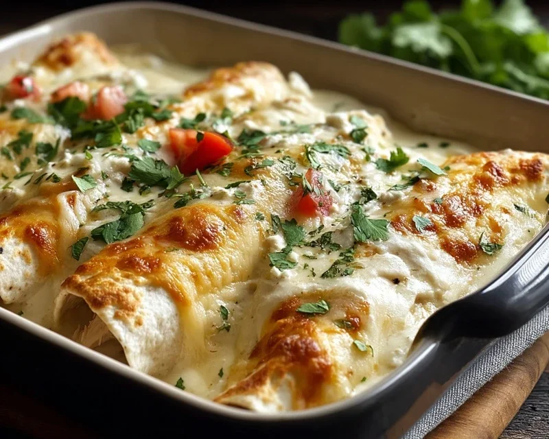Creamy White Chicken Enchiladas