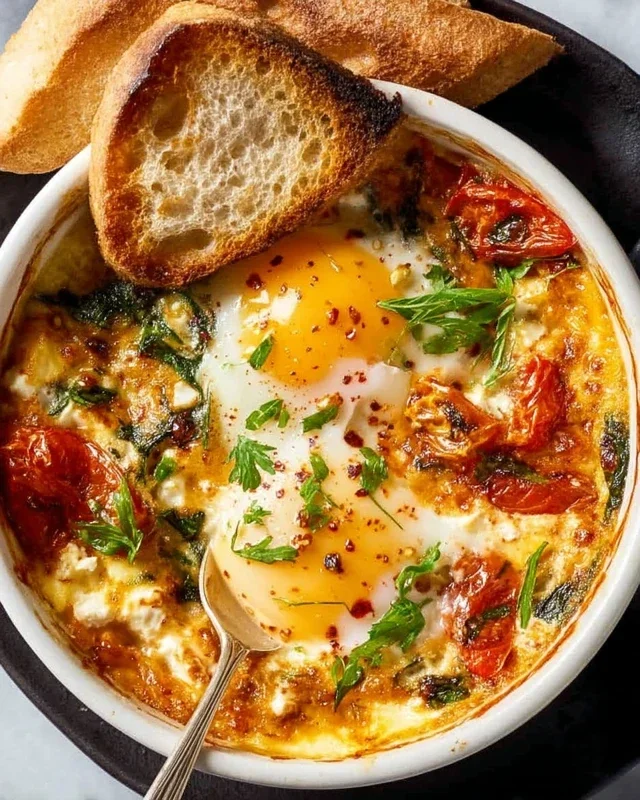 Baked Feta Eggs