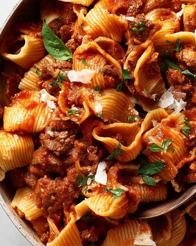 Beef Pasta in Tomato Sauce {Beef Ragu Pasta}