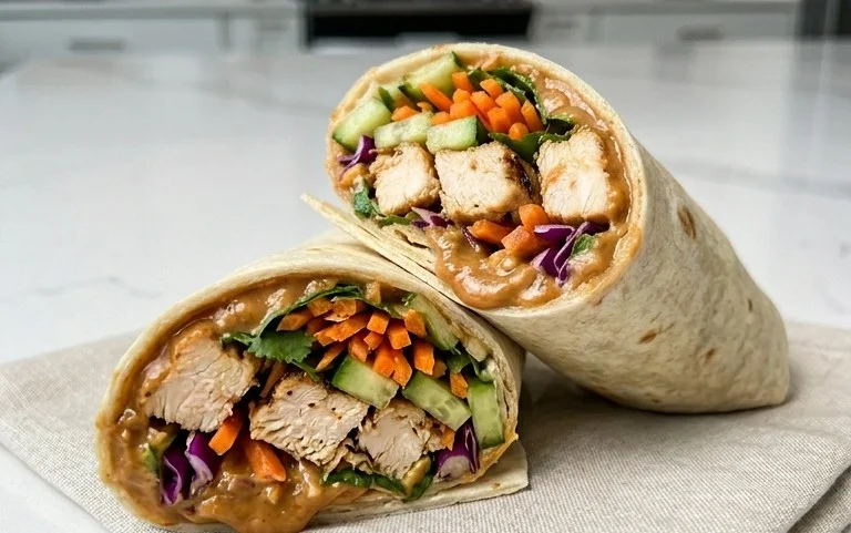 Thai Peanut Chicken Wraps